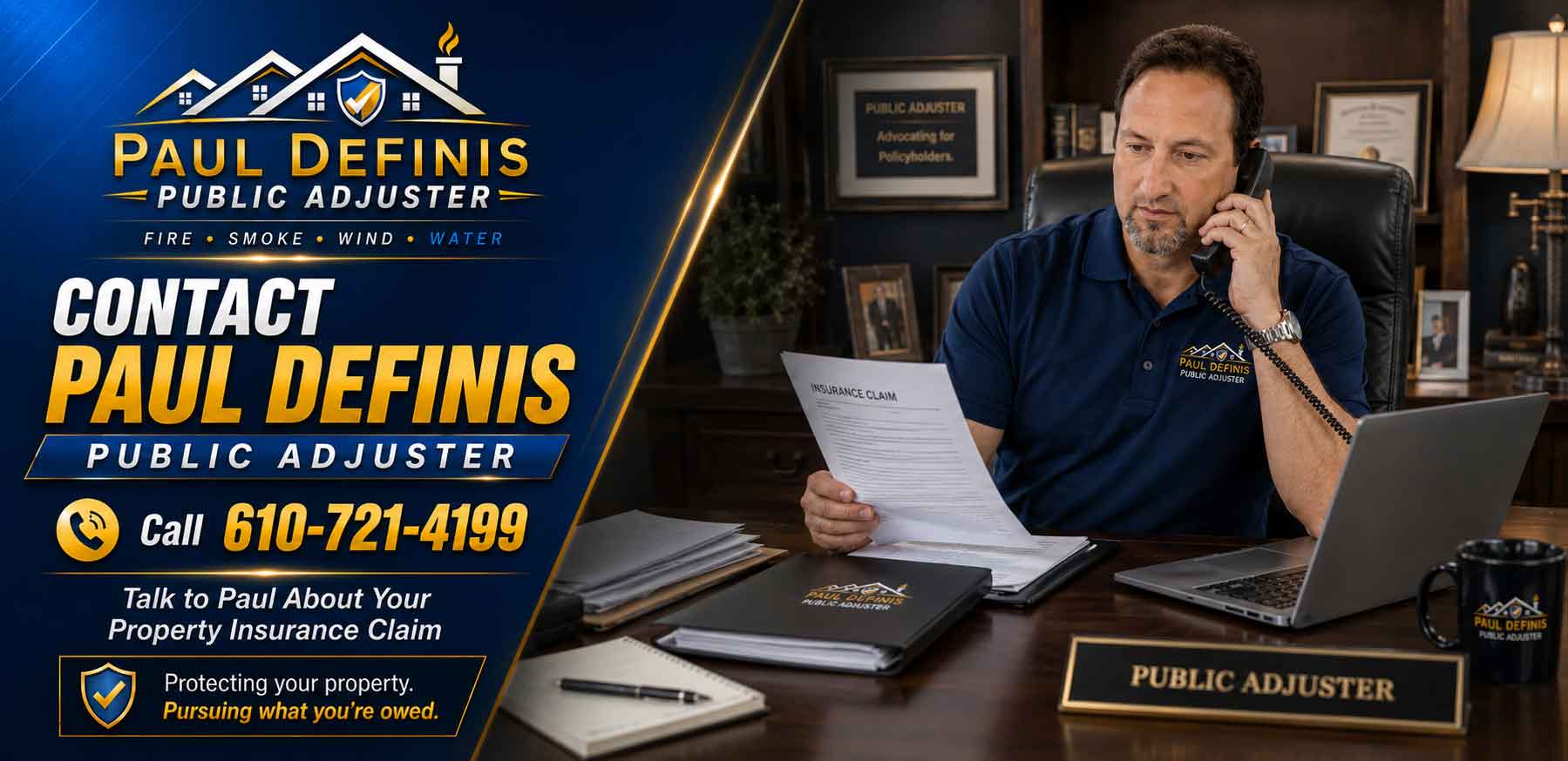 Insurance Claims Adjuster 19422 Blue Bell 19482 Valley Forge 19406 King of Prussia 19002 Gwynedd Upper Dublin 19462 Plymouth Meeting Montgomery County Paul Definis